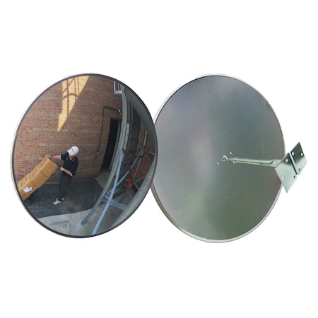 Se-Kure Convex Safety Mirror, Acrylic, 30 in, Galvanized Steel Back, Circular, 160 Degrees Viewing Angle SCVO-30T-GB